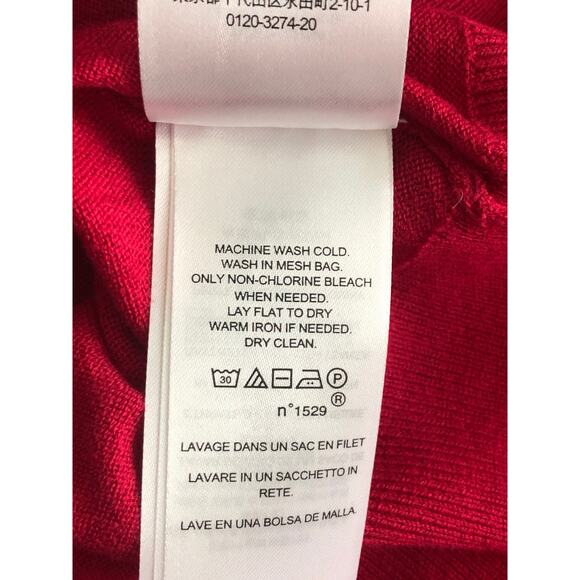 Lauren Ralph Lauren Women's Medium Cotton Blend Ruffle V-Neck Top Red NEW - Picture 6 of 7